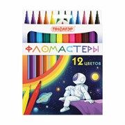 Фломастеры ПИФАГОР "Космическая одиссея", 12 цветов, вентилируемый колпачок, 152444 101010152444