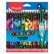 Карандаши цветные MAPED "COLOR PEP'S Black Monster", набор 24 цвета, пластиковый корпус, 862624 101010181987