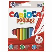 Фломастеры CARIOCA (Италия) "Doodles", 12 цветов, суперсмываемые, 42314 101010151918