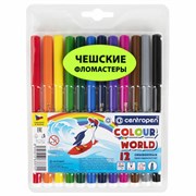 Фломастеры 12 ЦВЕТОВ CENTROPEN "Colour World", круглые, смываемые, 7550/12TP, 7 7550 1284 101010151167