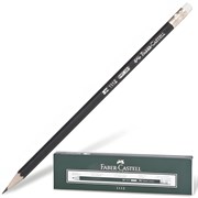 Карандаш чернографитный FABER-CASTELL, 1 шт., "1112", НВ, с ластиком, корпус черный, 111200 101010180379