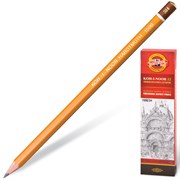 Карандаш чернографитный KOH-I-NOOR 1500, 1 шт., 3H, корпус желтый, заточенный, 150003H01170RU 101010180477