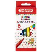 Фломастеры ПИФАГОР "ЭНИКИ-БЕНИКИ", 6 цветов, вентилируемый колпачок, 151400 101010151400