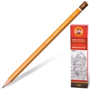 Карандаш чернографитный KOH-I-NOOR 1500, 1 шт., 4H, корпус желтый, заточенный, 150004H01170 101010180479