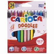 Фломастеры CARIOCA (Италия) "Doodles", 24 цвета, суперсмываемые, 42315 101010151919