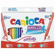 Фломастеры двухсторонние CARIOCA (Италия) "Birello", 24 цвета, суперсмываемые, 41521 101010151913