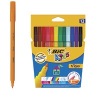 Фломастеры BIC "Kids Visa", 12 ЦВЕТОВ, суперсмываемые, вентилируемый колпачок, европодвес, 889695, 888695 101010150357