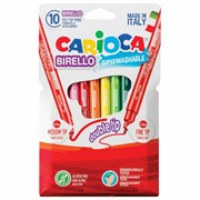 Фломастеры двухсторонние CARIOCA (Италия) "Birello", 10 цветов, 2 пишущих узла 2,5 и 5 мм, суперсмываемые 101010150143