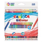 Карандаши двусторонние CARIOCA "Bi-color", 24 штуки, 48 цветов, трехранные, заточенные, 43031 101010181704