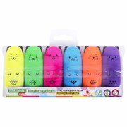 Набор текстовыделителей мини 6 ЦВЕТОВ BRAUBERG KIDS "CUTE CATS NEON", линия 1-5 мм, 152435 101010152435