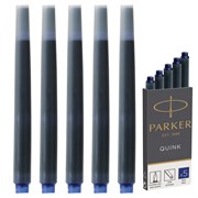 Картриджи чернильные PARKER "Cartridge Quink", КОМПЛЕКТ 5 штук, синие, 1950384 101010142388