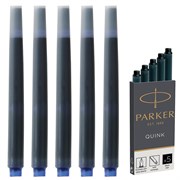 Картриджи чернильные PARKER "Cartridge Quink", КОМПЛЕКТ 5 штук, черные, 1950382 101010142387