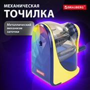 Точилка механическая BRAUBERG "MULTICOLOR", корпус с печатью, 228489 101010228489