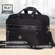 Сумка-портфель BRAUBERG с отделением для ноутбука 15-16", "Carbon", 2 отделения, графит, 41х31х13 см, 240509 101010240509