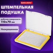 Штемпельная подушка BRAUBERG, 120х90 мм (рабочая поверхность 110х70 мм), неокрашенная, 236870 101010236870