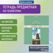 Тетрадь предметная "DELIGHT" 48 л., обложка картон, ГЕОМЕТРИЯ, клетка, BRAUBERG, 404573