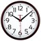 Часы настенные TROYKATIME (TROYKA) 91931912, круг, белые, коричневая рамка, 23х23х4 см - фото 10115793