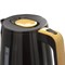 Чайник SONNEN KT-1776, 1,7 л, 2200 Вт, закрытый нагревательный элемент, пластик, черный/горчичный, 453418 - фото 10118022