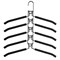 Вешалка-плечики трансформер 2 КОМПЛЕКТА (10 плечиков) металл с покрытием, черные, BRABIX, 880785 - фото 10721671