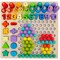 Сортер-мозаика развивающий, 5 в 1, по методу Монтессори, шарики, цифры, пирамидка, BRAUBERG KIDS, 665248 - фото 11386047