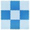 Коврик-пазл напольный 0,9х0,9 м, мягкий, синий, 9 элементов 30х30 см, толщина 1 см, ЮНЛАНДИЯ, 664662 - фото 11386389