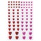 Стразы самоклеящиеся "Сердце", 6-15 мм, 80 шт., розовые/красные, на подложке, ОСТРОВ СОКРОВИЩ, 661399 - фото 11389870
