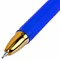 Ручка шариковая масляная BRAUBERG "Techno-X GLD", СИНЯЯ, корпус синий, золотистые детали, линия 0,5 мм, 144223 - фото 11433209