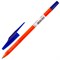 Ручка шариковая масляная STAFF "Basic OBP-679", СИНЯЯ, корпус оранжевый, узел 1 мм, линия письма 0,7 мм, 142679 - фото 11433753