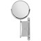 Зеркало настенное BRABIX, диаметр 17 см, двусторонее, с увеличением, нержавеющая сталь, выдвижное (гармошка), 607420 - фото 11444257