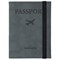 Обложка для паспорта с карманами и резинкой, мягкая экокожа, "PASSPORT", серая, BRAUBERG, 238203 - фото 11449200