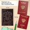 Обложка для паспорта натуральная кожа пулап, 3D герб + тиснение "ПАСПОРТ", темно-коричневая, BRAUBERG, 238194 - фото 11449476