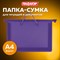 Папка на молнии с ручками ПИФАГОР, А4, пластик, молния сверху, однотонная фиолетовая, 228237 - фото 11451388