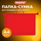 Папка на молнии с ручками ПИФАГОР, А4, пластик, молния сверху, однотонная красная, 228234 - фото 11451649