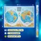 Карта мира физическая "Полушария" 101х69 см, 1:37М, интерактивная, европодвес, BRAUBERG, 112375 - фото 11461728