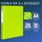 Папка на 2 кольцах BRAUBERG "Neon", 25 мм, внутренний карман, неоновая, зеленая, до 170 листов, 0,7 мм, 227456 101010227456 - фото 11481317
