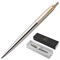 Ручка шариковая PARKER "Jotter Core Stainless Steel GT", корпус серебро, позолота, синяя, 1953182 101010142376 - фото 11517904