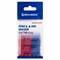 Набор ластиков BRAUBERG "Assistant 80", 4 шт., 41х14х8 мм, красно-синие, прямоугольные, скошенные края, 222458 101010222458 - фото 11543414
