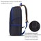 Рюкзак STAFF TRIP универсальный, 2 кармана, черный с синими деталями, 40x27x15,5 см, 270786 - фото 11558843