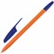 Ручка шариковая ОФИСМАГ "X-333 Orange", СИНЯЯ, корпус оранжевый, узел 1 мм, линия письма 0,5 мм, 143228 - фото 11571276