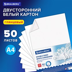 Картон белый А4 МЕЛОВАННЫЙ (белый оборот), 50 листов, в коробке, BRAUBERG, 210х297 мм, 113562 101010113562 - фото 10001936