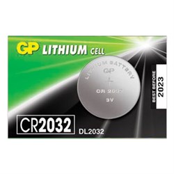 Батарейка GP Lithium, CR2032, литиевая, 1 шт., в блистере (отрывной блок), CR2032-7C5, CR2032-7CR5 - фото 10124075