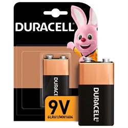 Батарейка DURACELL Basic, 6LR61 (КРОНА), Alkaline, 1 шт., в блистере, 9 В - фото 10124107