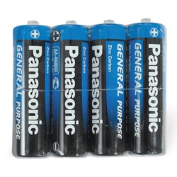 Батарейки КОМПЛЕКТ 4 шт., PANASONIC AA R6 (316), солевые, пальчиковые, в пленке, 1.5 В - фото 10124180