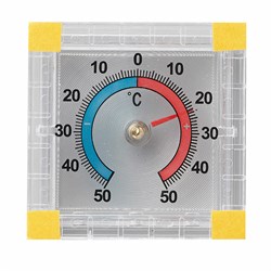 Термометр оконный биметаллический, крепление на липучку, диапазон от -50 до +50°C, ПТЗ, ТББ - фото 10720373