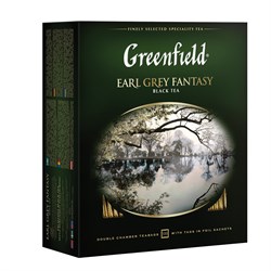 Чай GREENFIELD "Earl Grey Fantasy" черный с бергамотом и цитрусом, 100 пакетиков в конвертах по 2 г, 0584-09 - фото 10724834