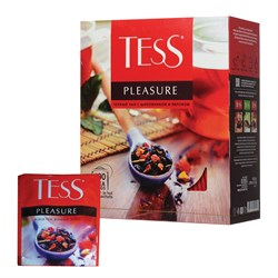 Чай TESS "Pleasure" черный с шиповником, яблоком, лимонным сорго, 100 пакетиков в конвертах по 1,5 г, 0919-09 - фото 10724847