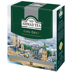 Чай AHMAD (Ахмад) "Earl Grey", черный цейлонский с ароматом бергамота, 100 пакетиков в конвертах по 2 г, 595i-08 - фото 10724880