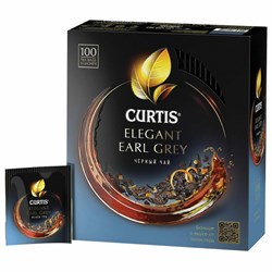 Чай CURTIS "Elegant Earl Grey" черный с бергамотом и цедрой цитрусовых, 100 пакетиков в конвертах по 1,7 г, 101015 - фото 10724890