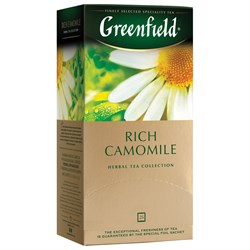 Чай GREENFIELD "Rich Camomile" травяной ромашковый, 25 пакетиков в конвертах по 1,5 г, 0432-10 - фото 10724898