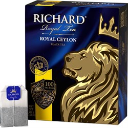 Чай RICHARD "Royal Ceylon" черный цейлонский, 100 пакетиков по 2 г, 610606 - фото 10724934